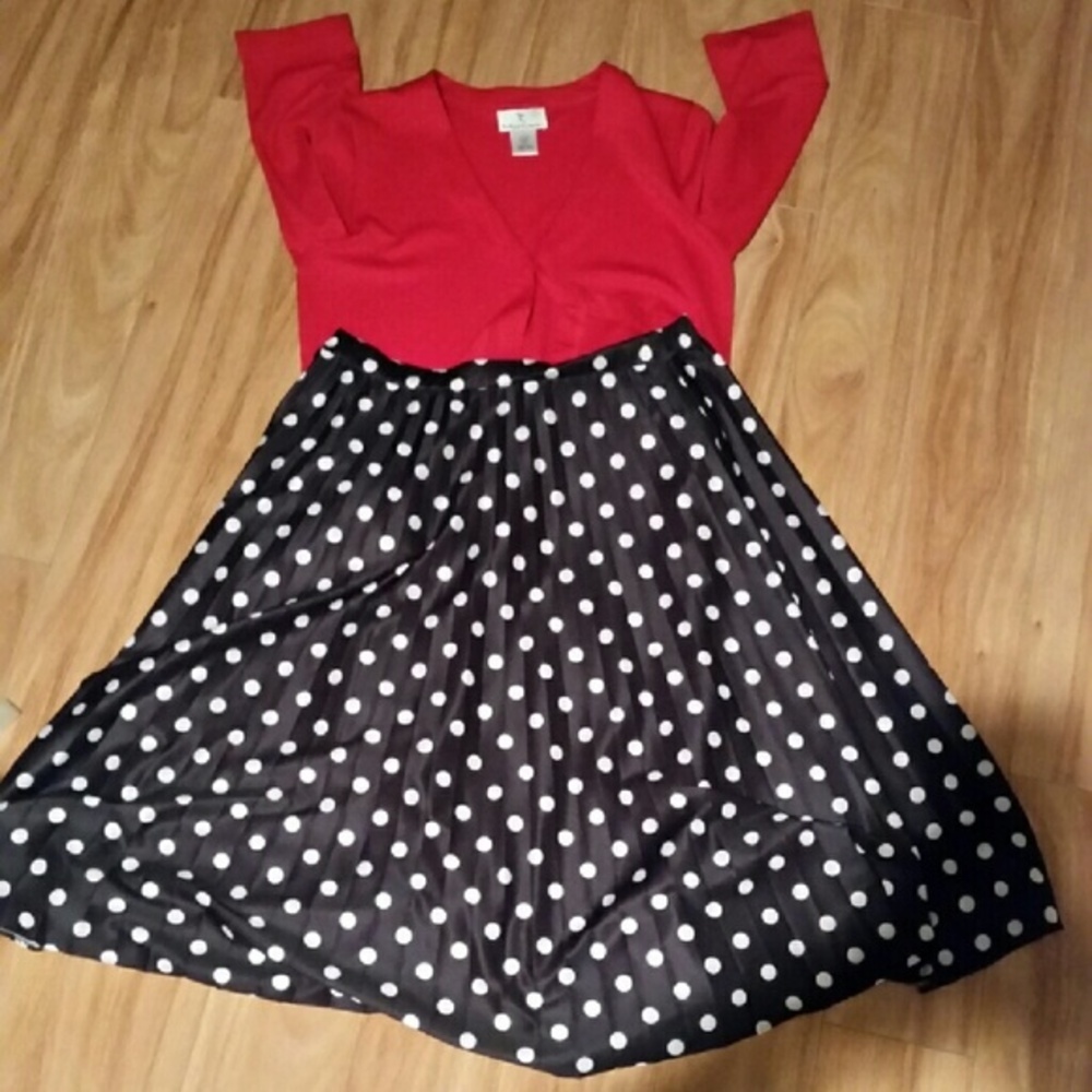 Pleated polka dot skirt - Picture 2 of 7